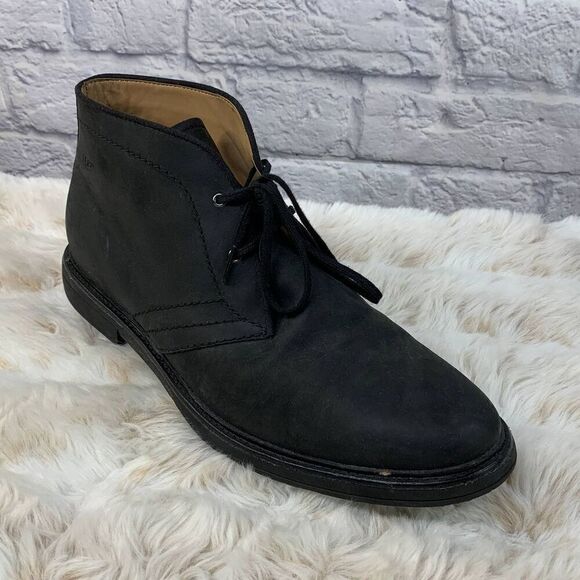Ugg Dagmann Chukka Boot Mens 12 Black Leather Lace Up - Picture 1 of 8